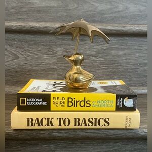 Brass Duck Carrying an Umbrella & Toy